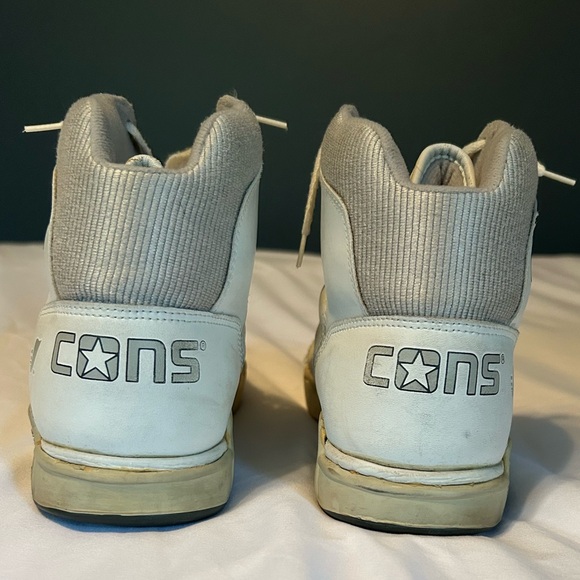 1980’s Converse CONS Vintage White & Grey High Top Leather Basketball Shoes 8.5 - Picture 6 of 16